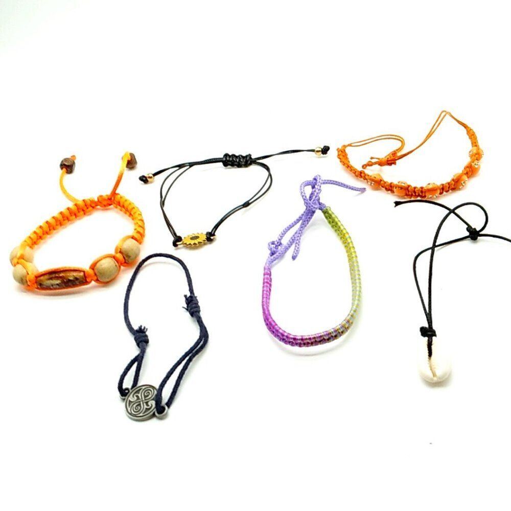 6 Adjustable Tie Sliding Knot Bracelets